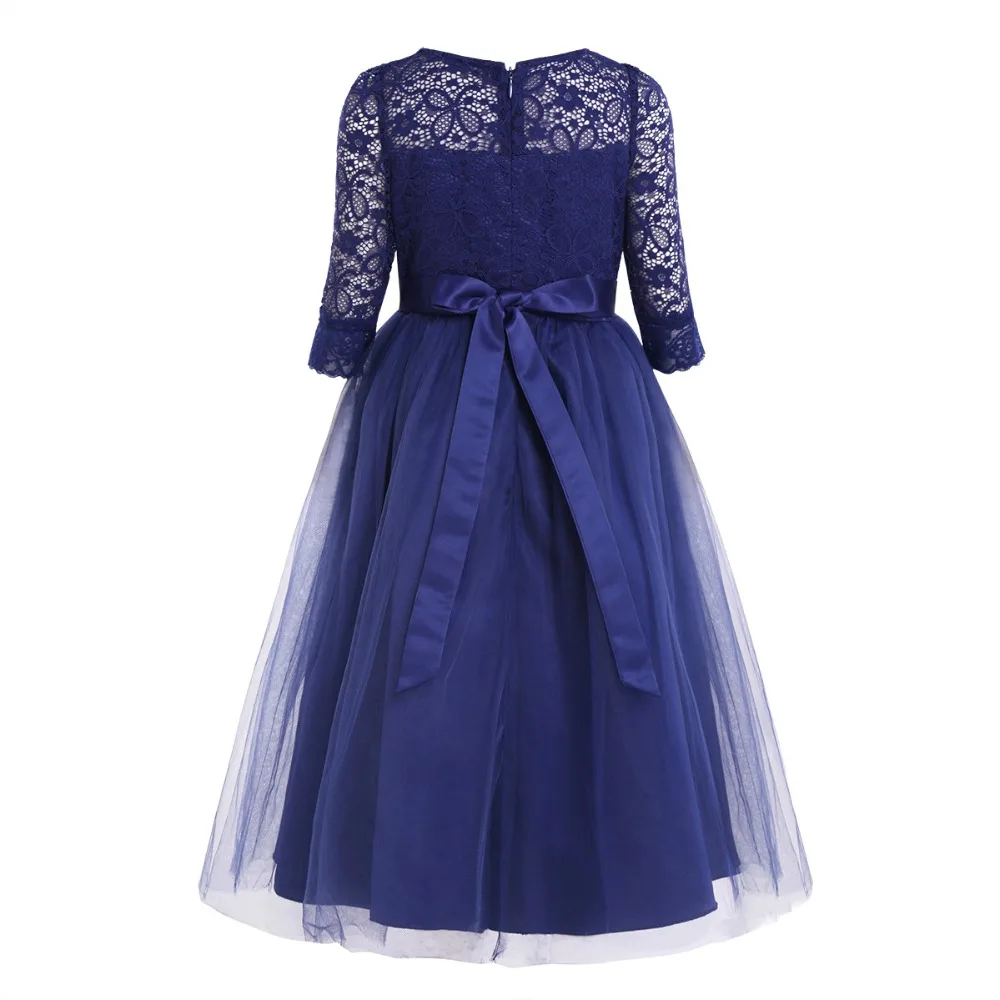 Iiniim/Vestido de festa кружевное с рукавом до локтя платье с цветочным узором для девочек выпускного вечера; платья принцессы; платье для дня рождения или свадьбы; платье подружки невесты; платье на лето Платья для вечеринок