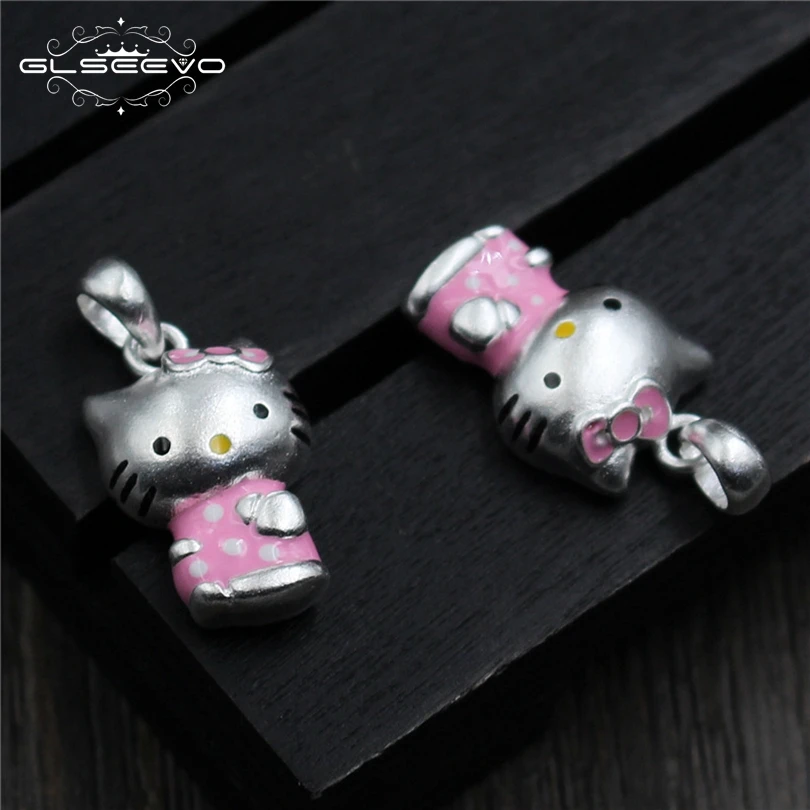 5pcs 925 Sterling Silver Charms Bracelet Necklace Cute Cat For Jewelry Making Pendant Diy XA0242 | Украшения и аксессуары