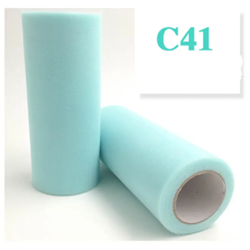TC01-C41 Рулон тюля, 5 см, 15 см, 25 ярдов, украшение на день рождения, свадьбу, катушку, пачка, подарочная упаковка, сделай сам, Детская рубашка, товары для мероприятий - Цвет: TC01-C41