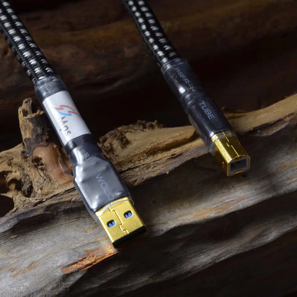 MPS USB коннектор с позолоченным разъемом 99.9997% OCC + посеребренный кабель для