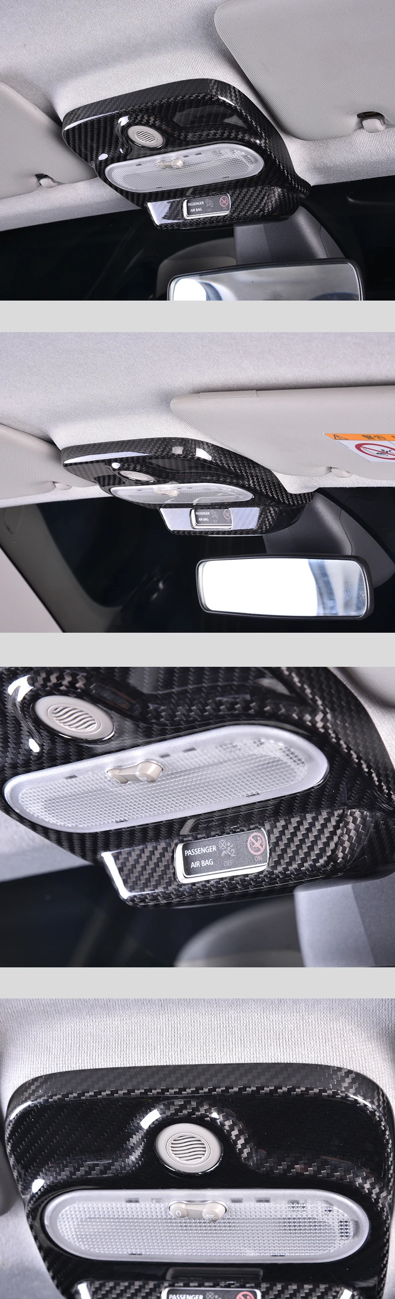 Интерьер автомобиля свет для чтения украшения для нового smart 453 fortwo Автомобиль Стайлинг углеродного волокна модификация комнаты лампы рамка аксессуары