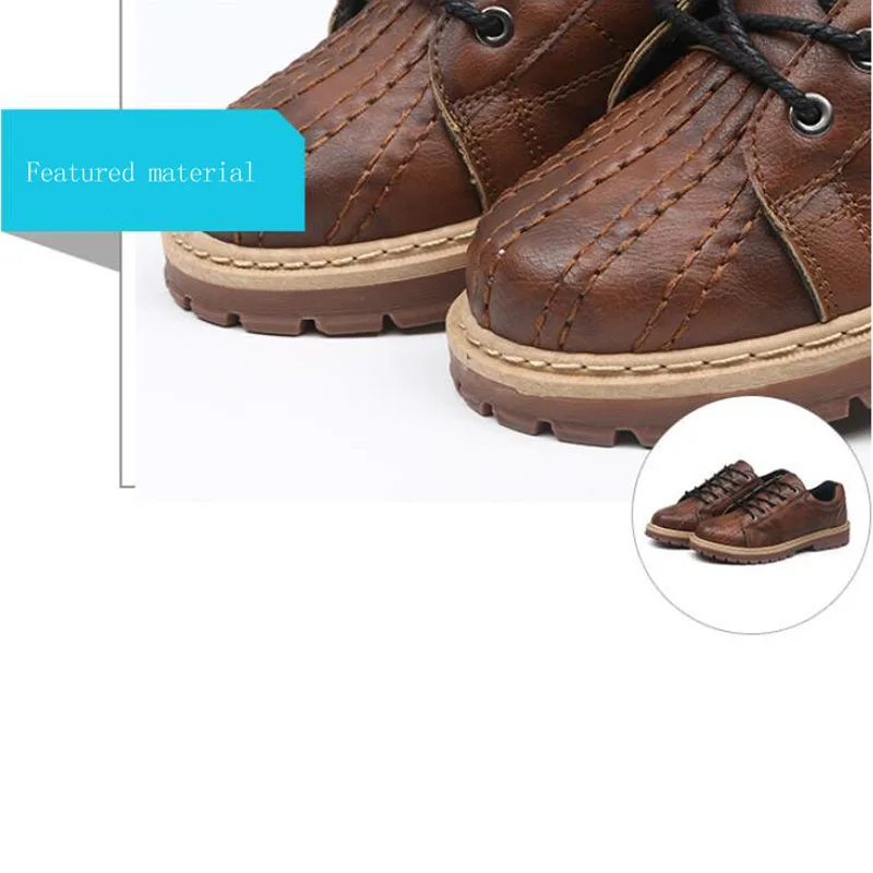 2019 Summer New Leather Men Shoes Retro Tooling Big Head Low-Top Martin Boots Shell Bee Tendon Sole Man | Обувь