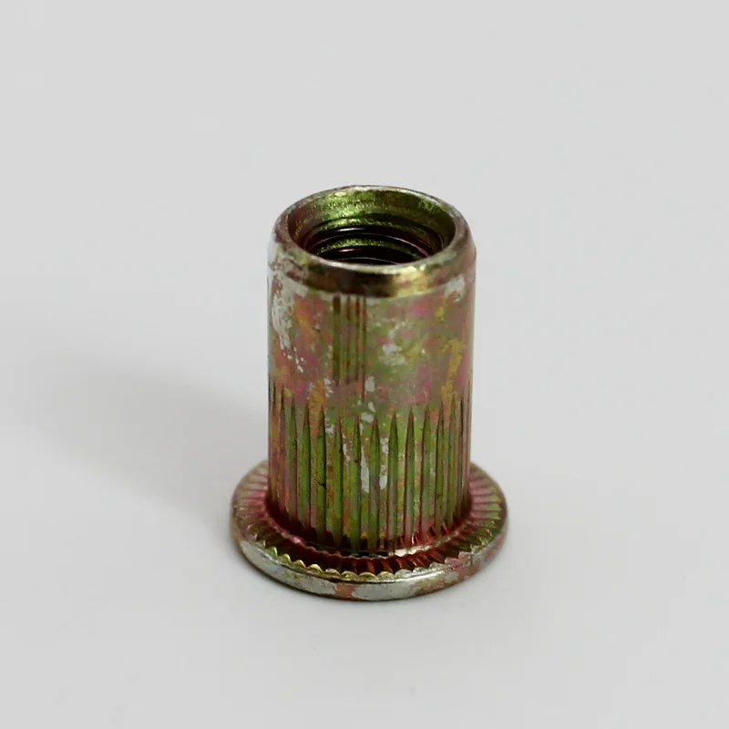

M3 M4 M5 M6 M8 M10 M12 Zinc Plated Carbon Steel Knurled Rivnut Flat Head Threaded Insert Nutsert Cap Rivet Nut