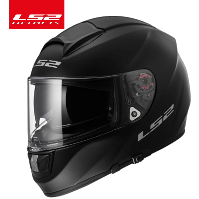 bright black LS2 Глобальный магазин LS2 FF397 стекловолокно полное лицо мото rcycle шлем ls2 VECTOR HPFC EVO гонки мото шлемы ECE одобрено - Цвет: bright black