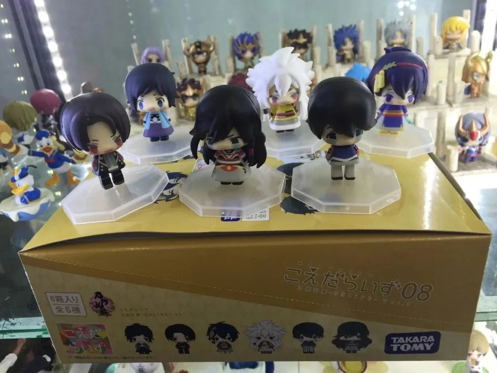 6 шт. Touken Ranbu Online Kashuu Kiyomitsu Mikazuki kogitsunemaru мини аниме Коллекционная экшн-фигурка ПВХ