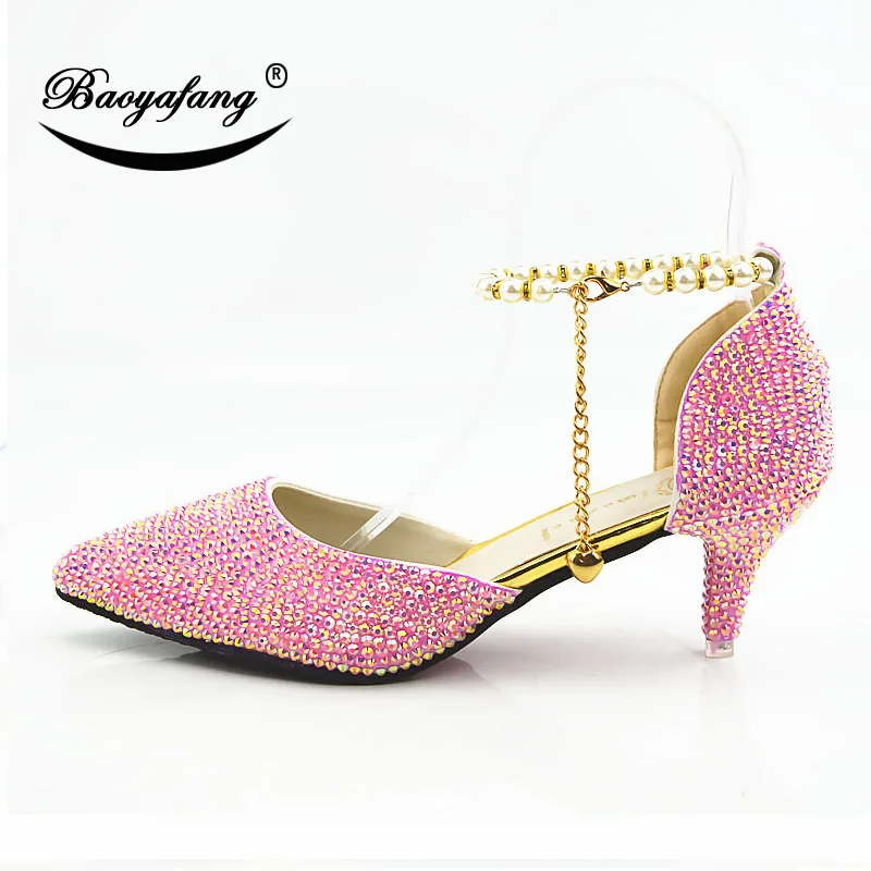 Женские свадебные туфли с острым носком розовые вечерние на шнуровке 6 см со