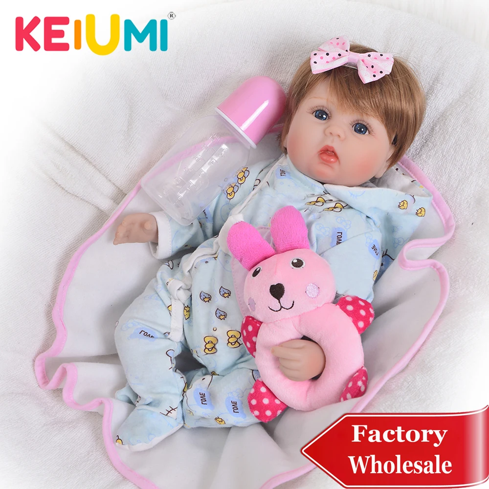 KEIUMI Реалистичная 17 ''Reborn Baby Girl Мягкая силиконовая игрушка для тела Модная