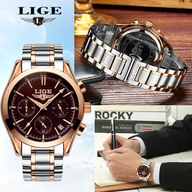 Relogio Masculion LIGE Топ люксовый бренд мужские военные спортивные часы кварцевые