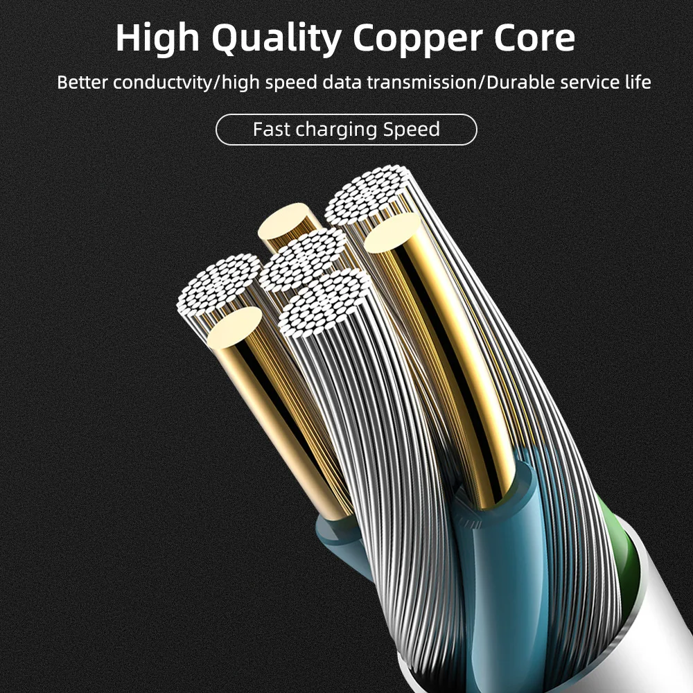 

L-shape USB C Micro USB Cable 3A Nylon Fast Charge USB Data Cable for Huawei Samsung Xiaomi Redmi Mobile Phone USB Charging Cord