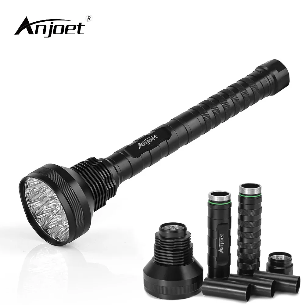 ANJOET Glare flashlight High power XM-L 15 21 24*T6 LED 35000 lumens 5Modes Torch Working lamp accent light camping lantern