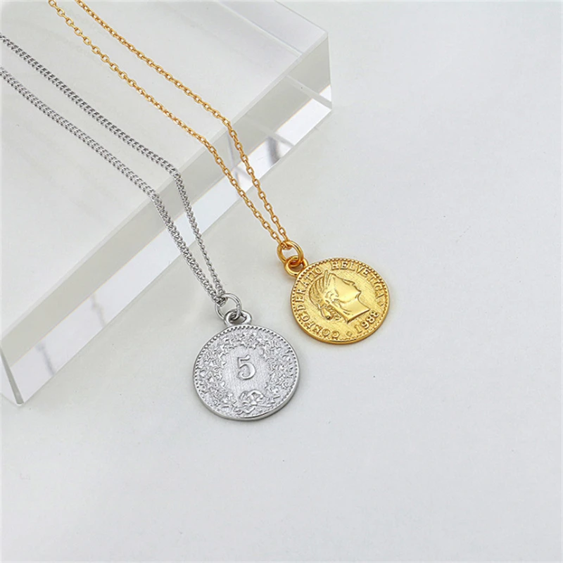 Новинка, креативная личность, Королева Аватар, 925 пробы, серебряные ювелирные изделия, 2 цвета, монета в долларах, круглые красивые ожерелья с подвесками