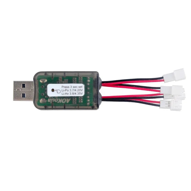 Зарядное устройство AOKoda CX405 4 в 1 канала Micro USB для батарей Lipo LiHV радиоуправляемого