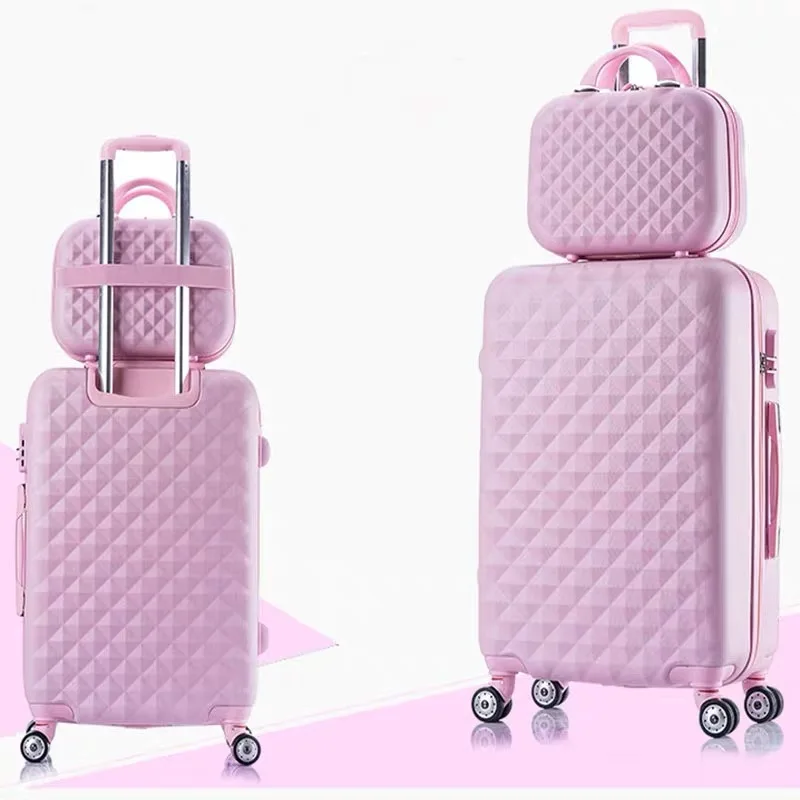 

2PCS/SET fashion Cosmetic bag 20/22/24/28 inch girl students trolley case Travel spinner Password luggage woman rolling suitcase