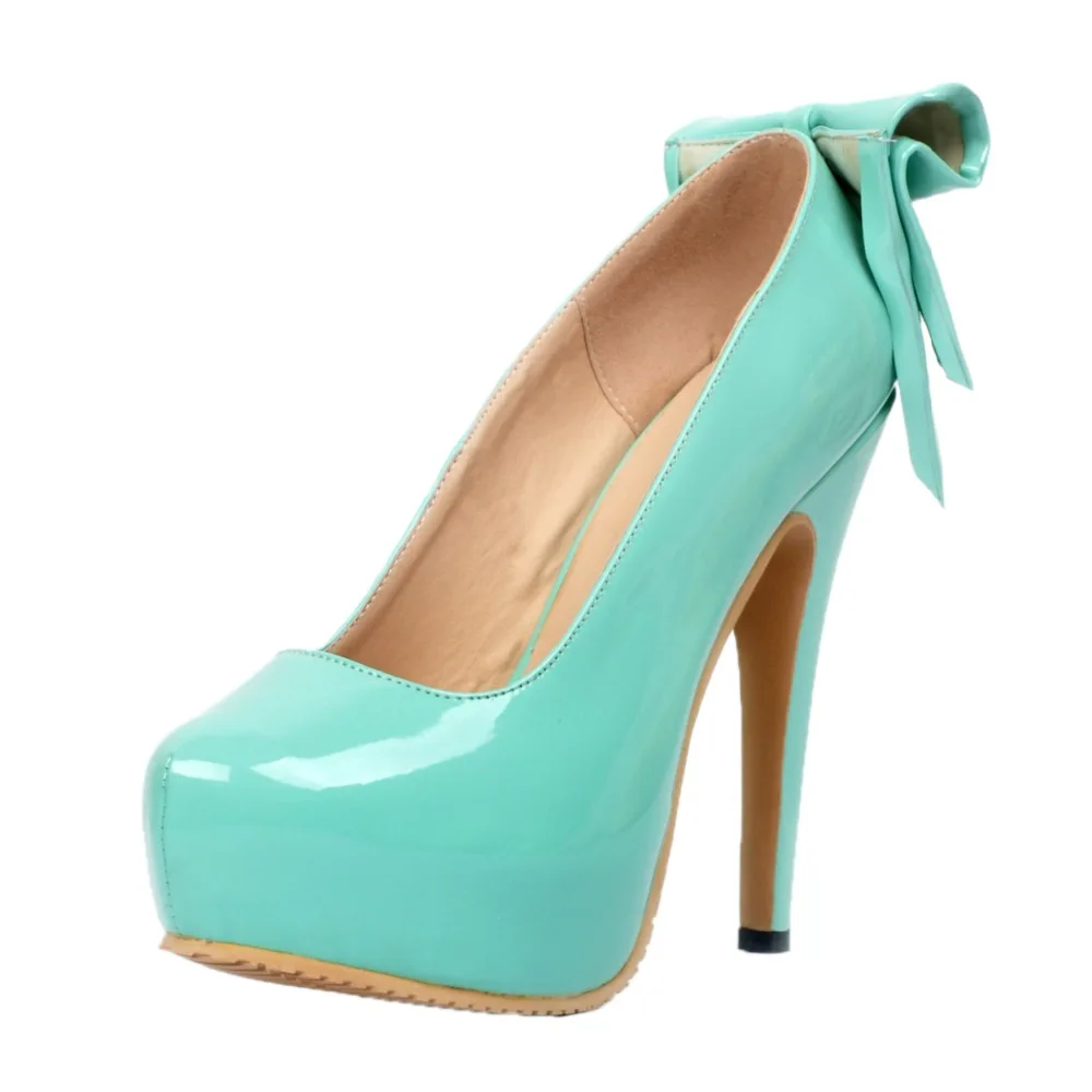 Женские туфли лодочки на платформе с круглым носком тонком высоком каблуке|blue