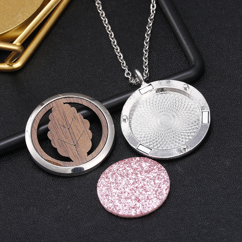 2019 New Wooden Locket Pendant Magnetic Closure Charms Aroma Essential Oil Diffuser DIY Necklace Supplies | Украшения и