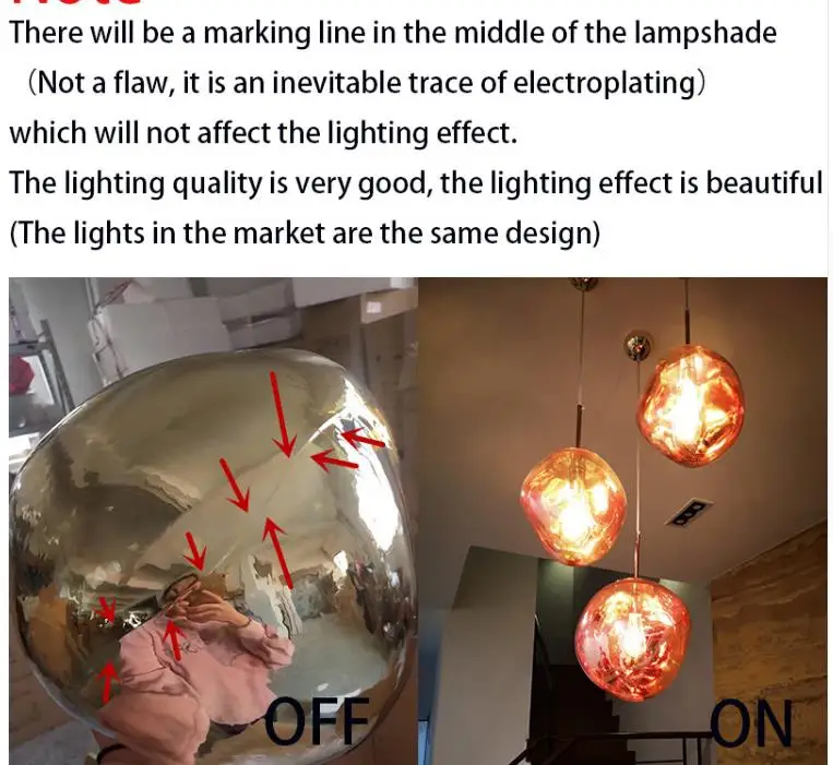 

High Quality fashion Glass Lava Irregular Pendant Lights Copper/Gold/Silver Melt Hanging Lamp E27 Creative Bedroom Magic Hangla