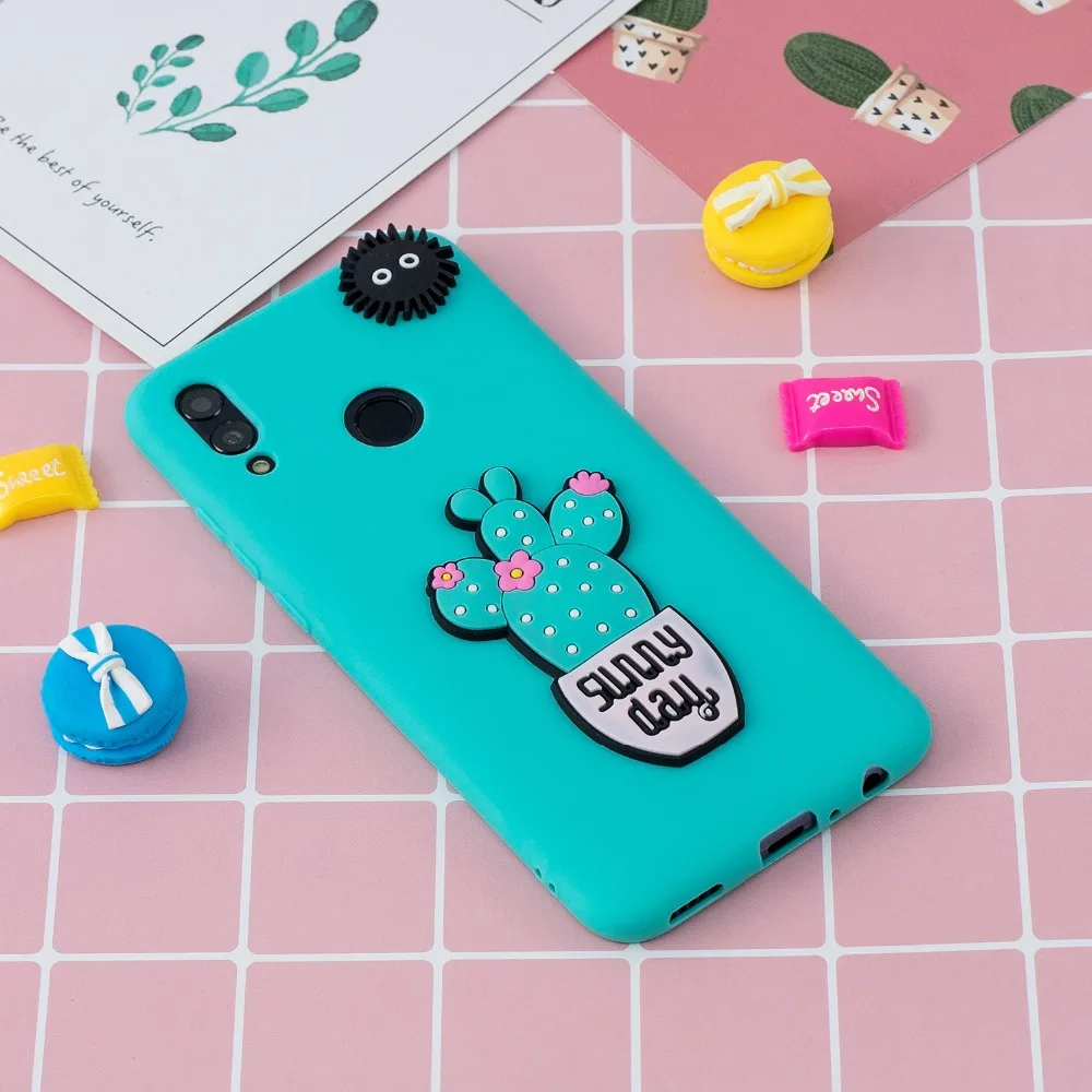 

Huawei Y7 2019 Case Y7 2019 Cover on for Coque Huawei Y7 2019 Y 7 Prime Y72019 3D cute Cartoon Sun flower silicone Soft TPU case