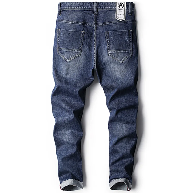 Поле База Марка BlueJeans Для мужчин высокое качество Slim Fit дизайнер Denim Джинсы