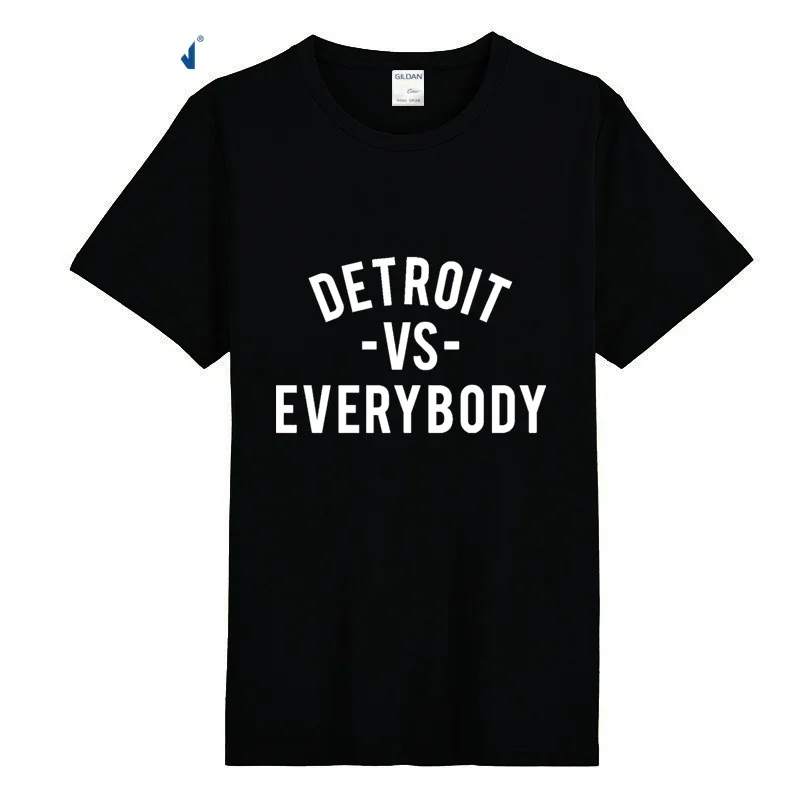 Detroit Vs Everybody Graphic Shirt 9 цветов Le футболка простая хлопковая Мужская Специальный