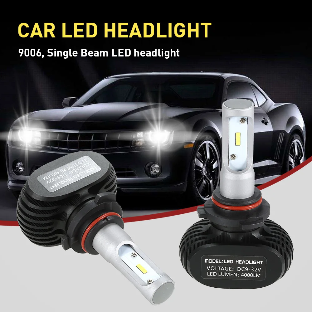 CSP светодиодные чипы комплект автомобильных фар для H1 /H4/H7/H11/9006 S1 50000 МВт 2400000mcd 6000K