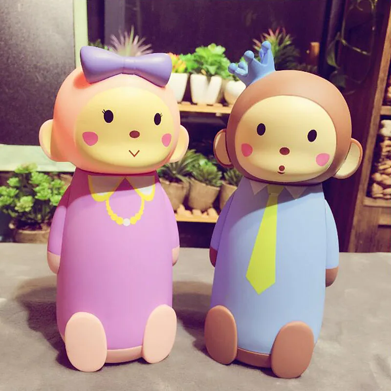 Милая 3D стеклянная бутылка для воды в стиле обезьяны детей мультяшная