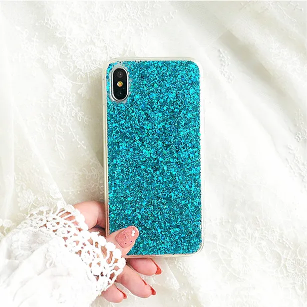 Blue Блеск порошок блестки мягкий чехол для samsung Galaxy S10 Lite plus M10 A20 A30 A40 A50 A70 J4 J6 A7 A6 A8 A9S fundas чехол - Цвет: Blue