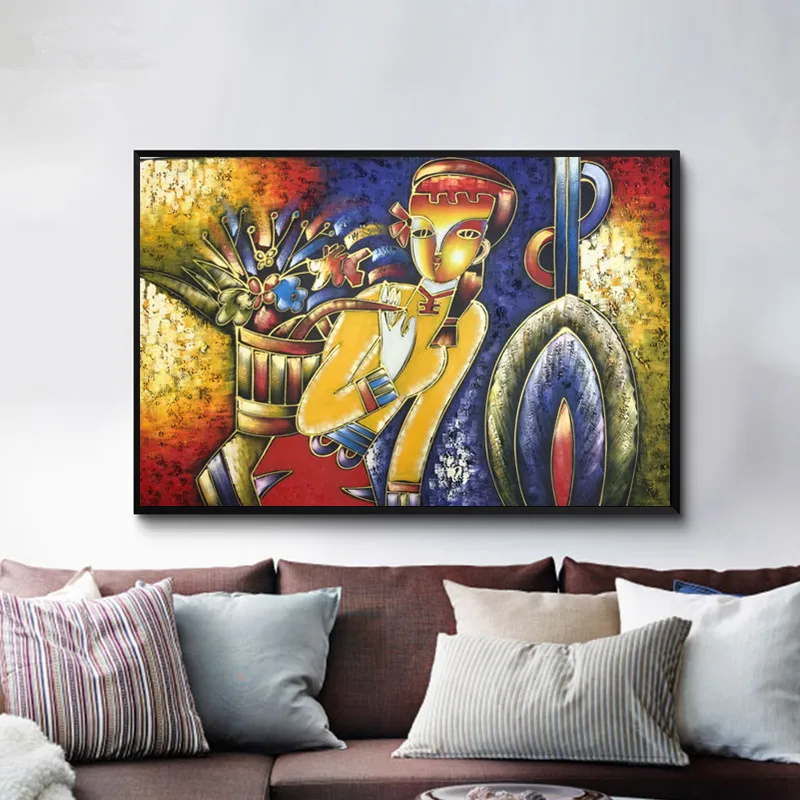 

Famous paintings Picasso abstract oil painting The flower girl wall art decoration picture Hand-painted on canvas