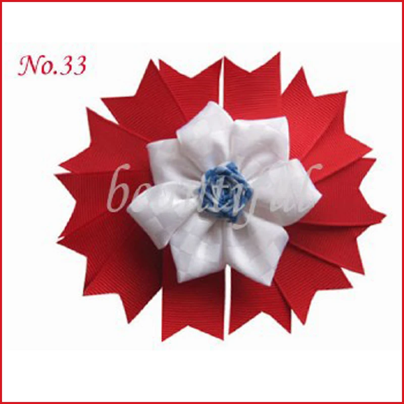 

100 pcs BLESSING Good Girl 4.5" Novel Swallowtail Feather Bow Clip Pearl Rose 158 No.