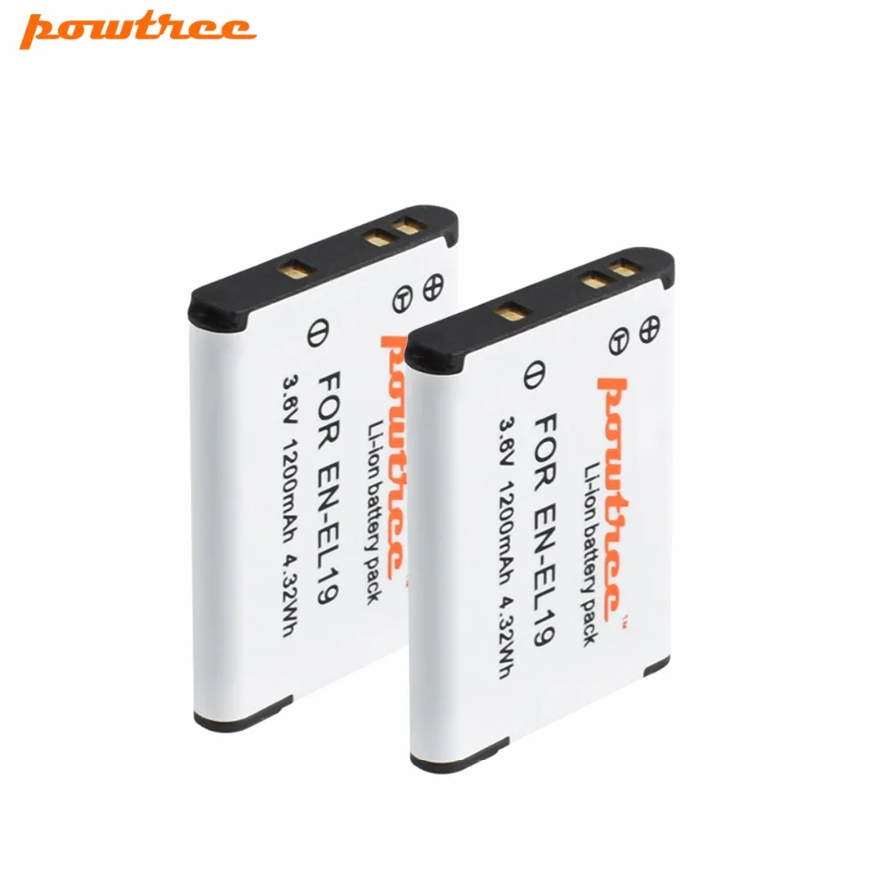 2X 3 6 В 1200 мАч литий ионная EN EL19 RechargeableBattery для Nikon S2500 S2600 S2700 S3100 S3200 S3300 S3500 S4100 S6500
