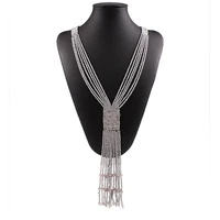 dilica fashion chokers necklaces for women beaded necklace long pendant chain tassel jewelry bohemian necklace pendants