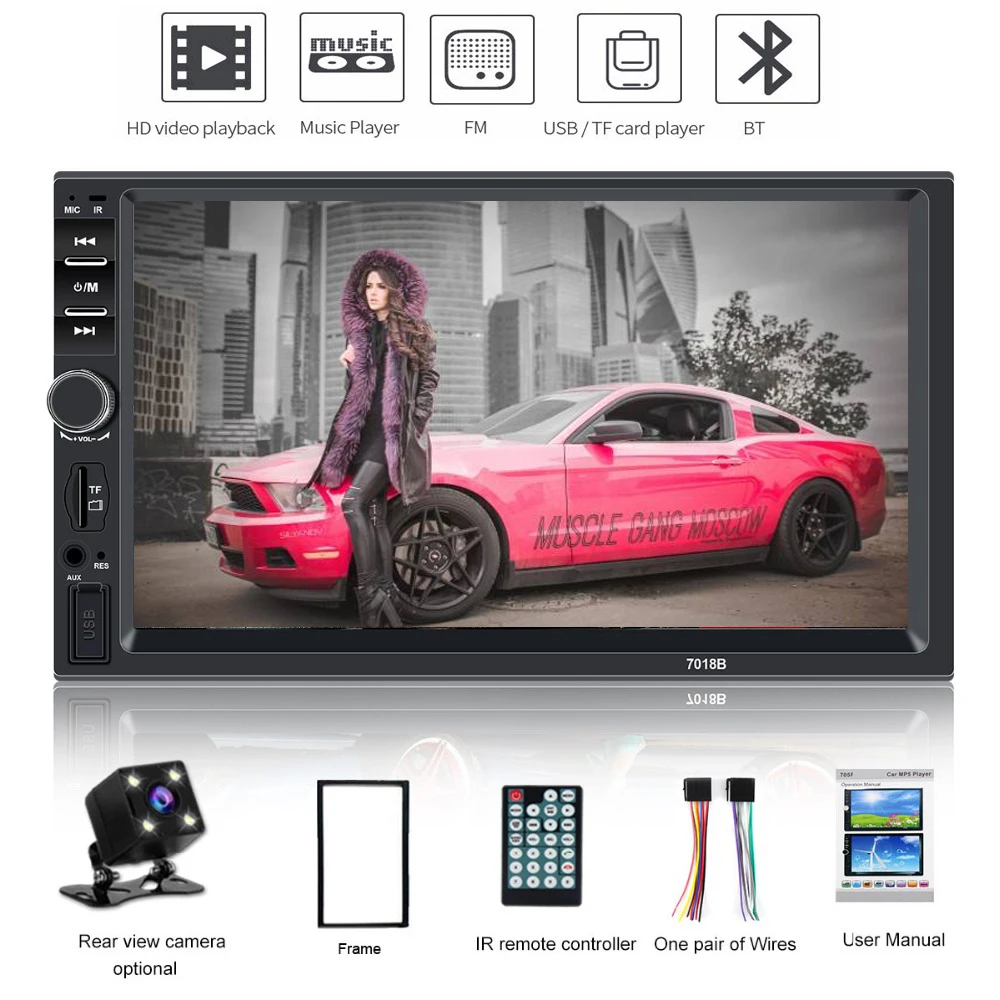 2din автомобильный Радио Bluetooth мультимедийный плеер HD 7 &quotсенсорный экран Авто