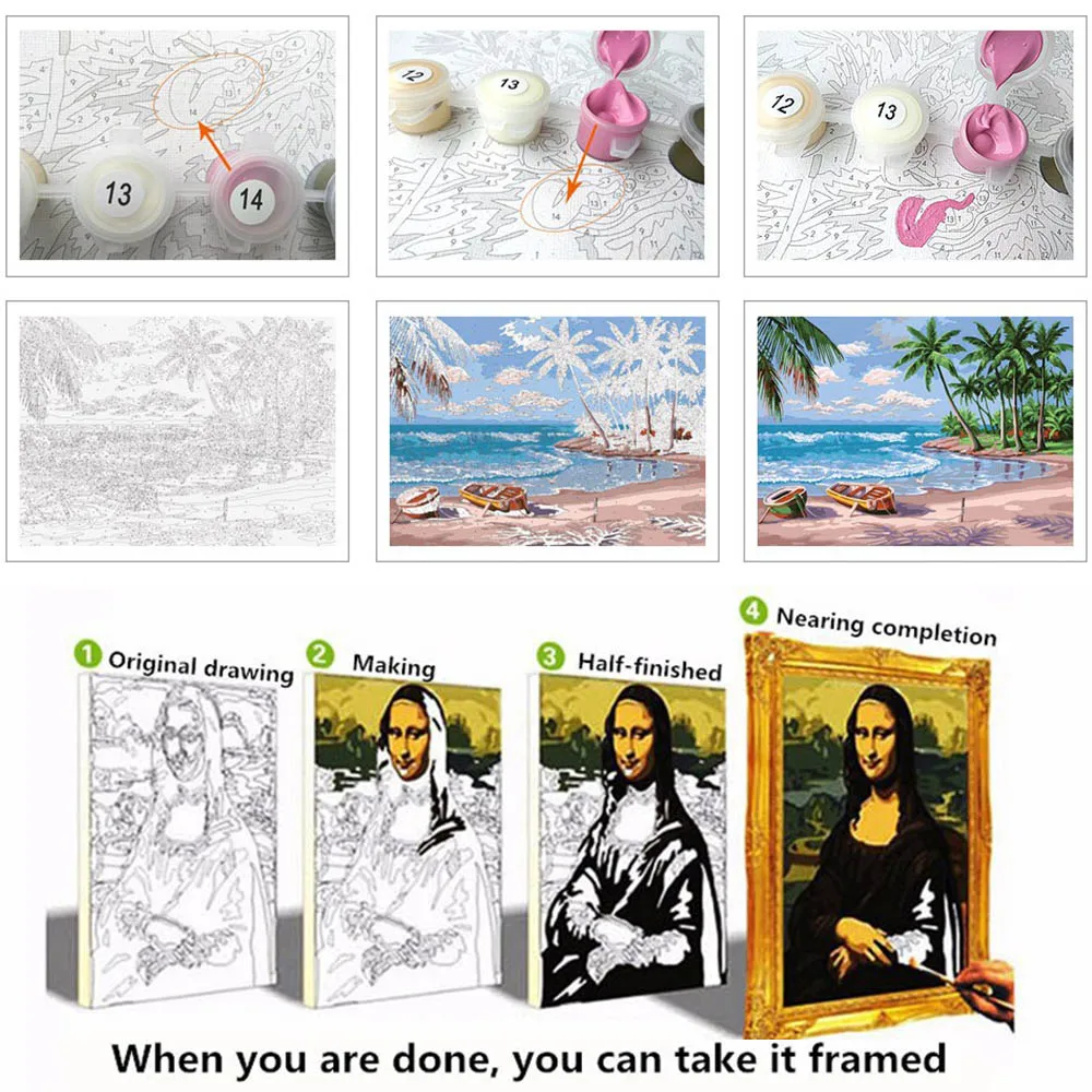 Paintng холст с каллиграфией окраска по номерам живопись DIY обрамленные фотографии