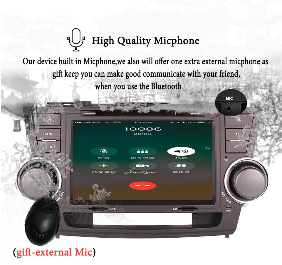 Восьмиядерный 8 &quotAndroid 10.0Car Radio GPS DVD Navi для Toyota HIGHLANDER 09 2010 2011 2012 2013 с навигацией Авто