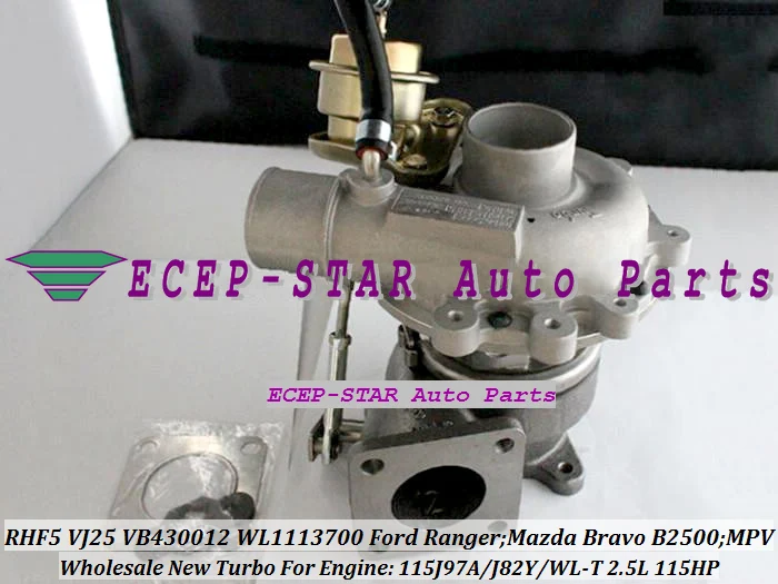 Турбокомпрессор RHF5 VJ25 VB430012 WL11 WL1113700 для FORD Ranger MAZDA Bravo B2500 MPV 115J97A J82Y WL T 2.5L 115HP|turbo