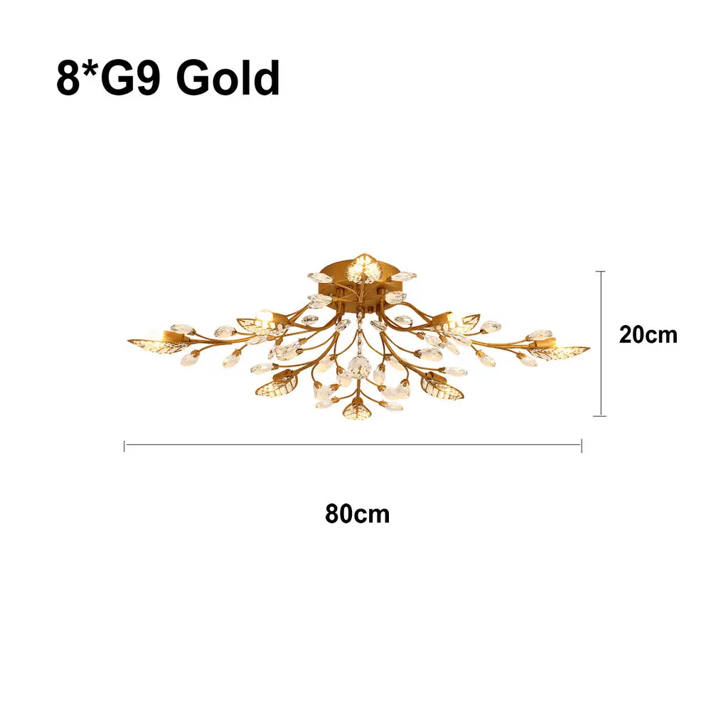 8 light gold Современный светодиодный потолочный светильник K9 с заподлицо для дома, золотой и черный цвета, люстра для гостиной, спальни, кухни - Цвет корпуса: 8 light gold