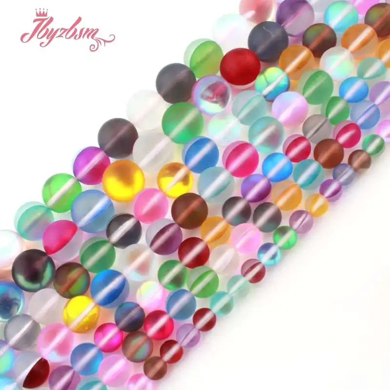 Круглые матовые бусины из лунного камня разных цветов 6 8 10 12 мм для