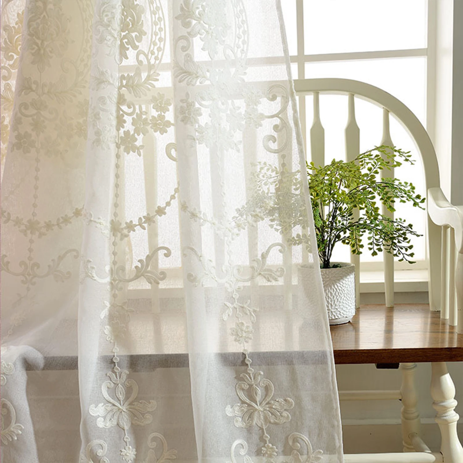 Вышитые занавески розового и белого цветов с жаккардовым узором, прозрачные европейские тюли для гостиной, декоративные панели на окно.