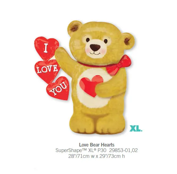 2 шт./лот гелий надувные анаграмма Любовь Медведь Сердце Фольга Шарики мультфильм