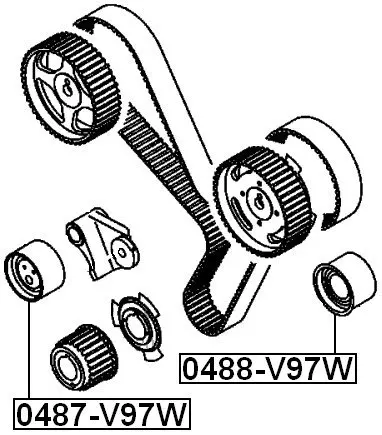 Натяжитель ремня ГРМ для 97 09 Mitsubishi Montero Sport 3 5/3 8 6G74 6G75 # MD140071|tension|tension belttensioner timing belt |