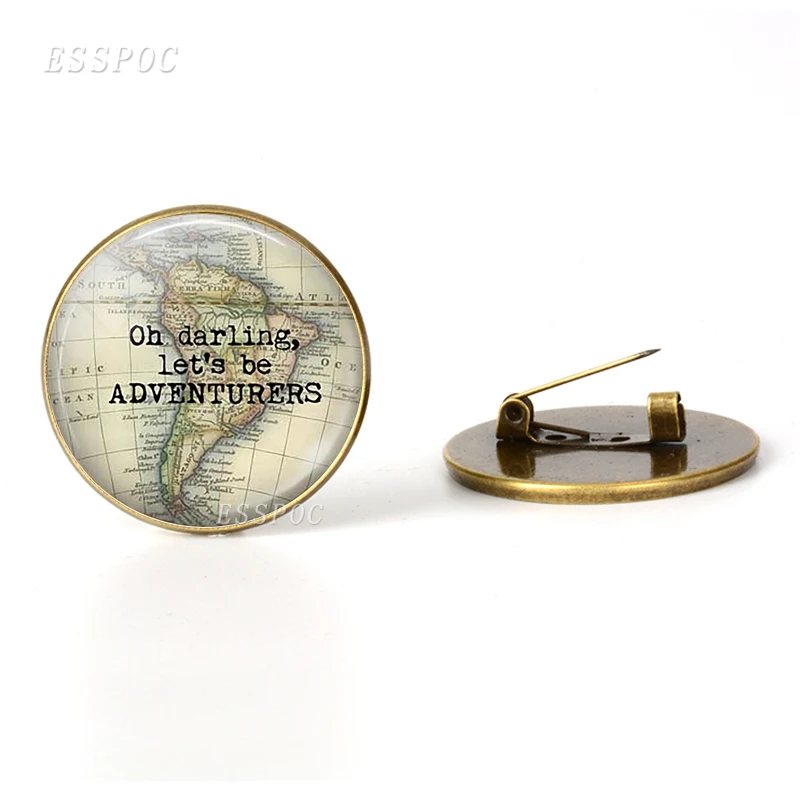 Винтажная карта мира брошь булавки глобус Карта городов ювелирные изделия