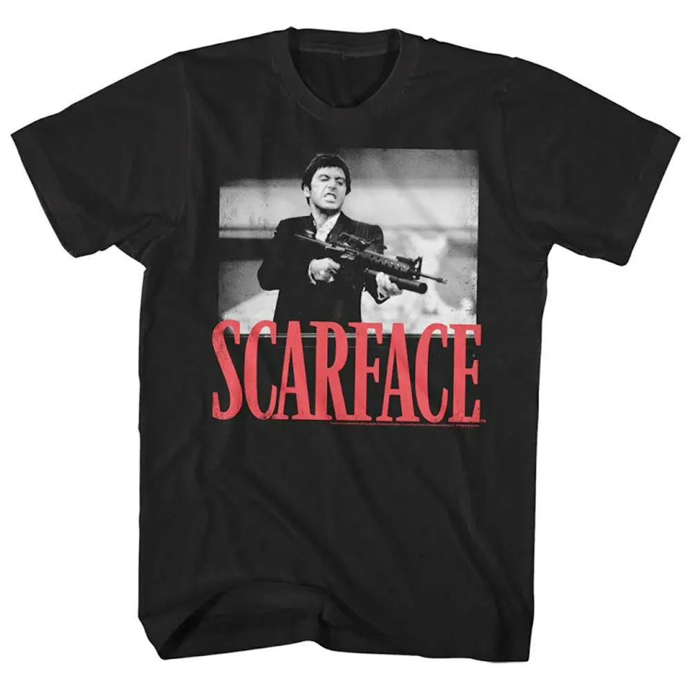 

Scarface Tony Montana Big Guns Little Friend Men's T Shirt Pacino Gangster Movie