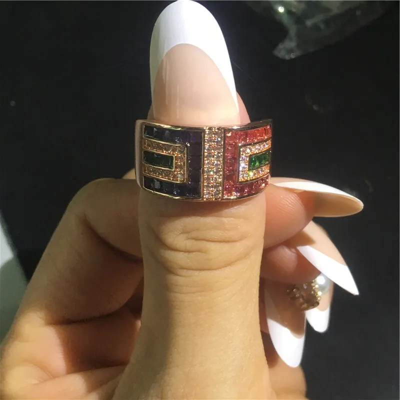 Винтажное женское коктейльное кольцо choucong разноцветное массивное обручальное