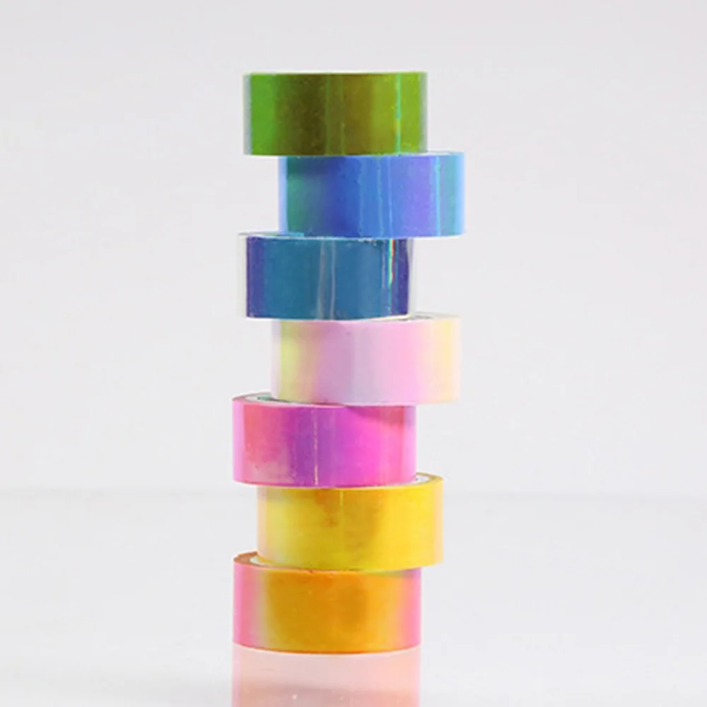 Красочные блестящие декоративные Радуга Washi лента DIY Скрапбукинг малярный скотч