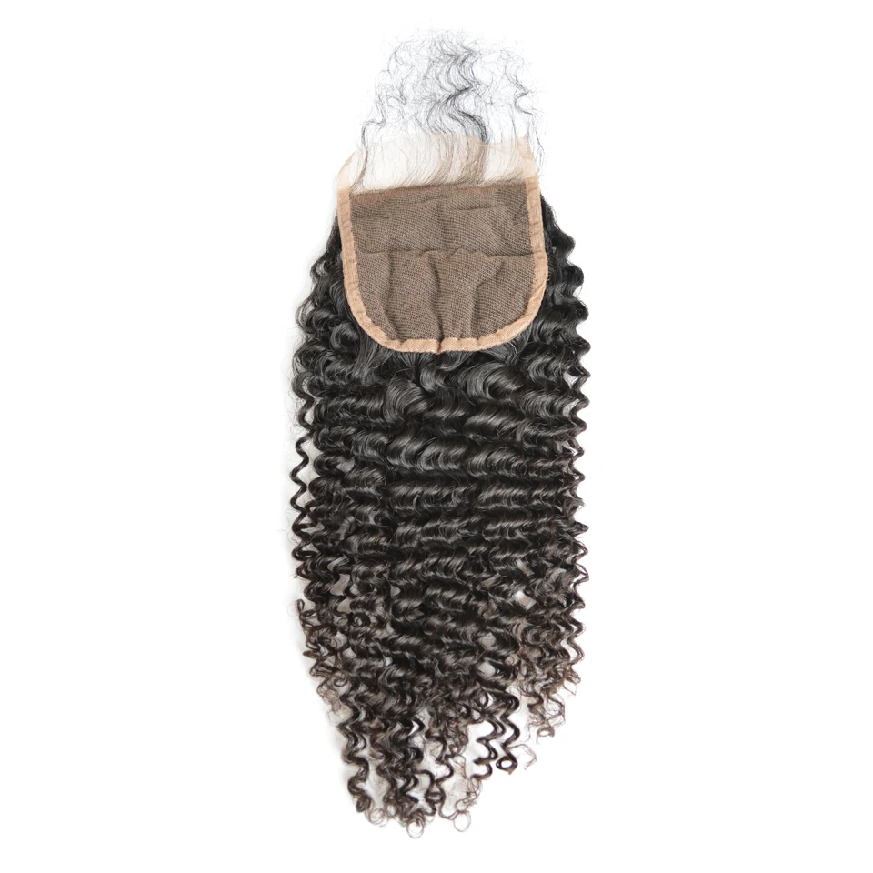 BAISI перуанские Виргинские человеческие волосы кудрявые кружева закрытие 4x4