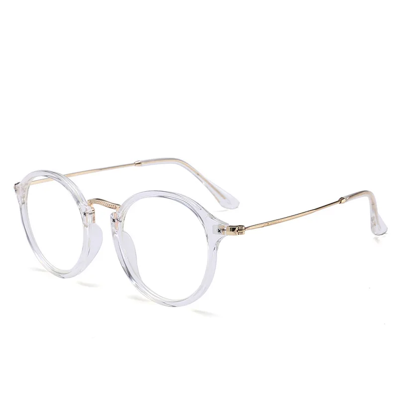 Transparent LEONLION, синий светильник, очки, оправа Очки для работы за компьютером, круглые прозрачные женские очки, оправа, оптические оправы, прозрачные - Цвет оправы: Transparent