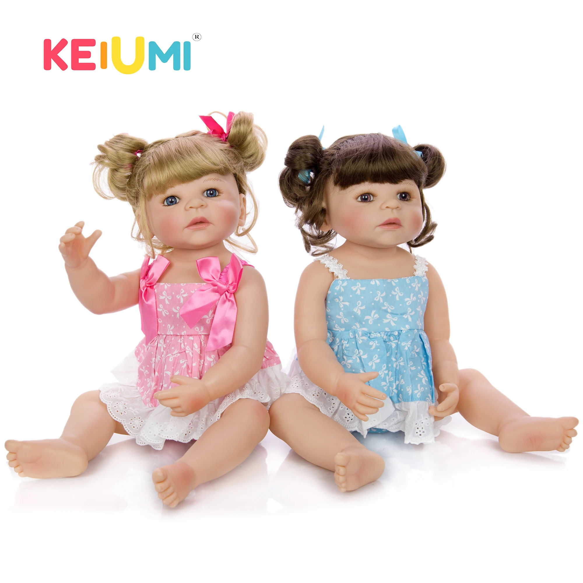 KEIUMI 22 дюйма силиконовая кукла для новорожденных модная детская близнецов модные