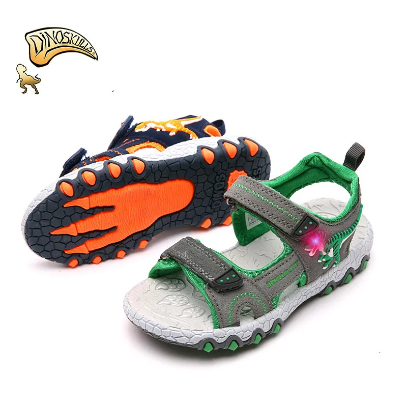 Сандалии Dinoskulls для маленьких мальчиков легкая детская обувь на лето с 3D рисунком