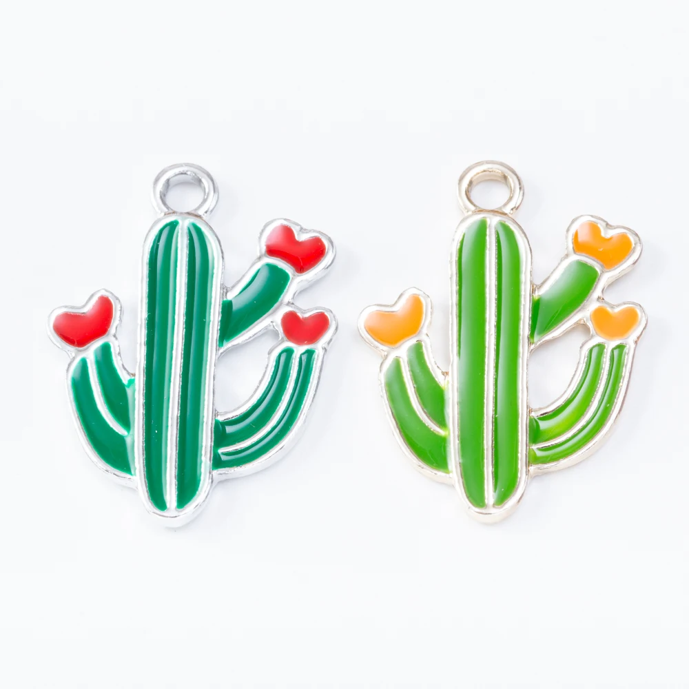 

YEPENGFEI 20 шт. эмаль кактус Подвески Сплав Ювелирные изделия Подвески для самостоятельного изготовления ювелирных изделий ручной работы ремес...