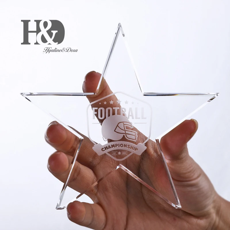 H& D на заказ, креативный, годовой, для встречи, кристалл, трофей, надпись, победитель, звезда, награда, стекло, ремесла, украшения, персонализированное, гравировка