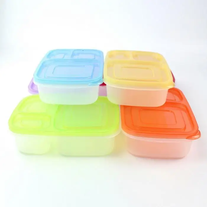 Портативная микроволновая печь Bento герметичный Ланч-бокс с крышкой 3 отделения контейнер для еды для пикника школьные ящики для хранения для детей и взрослых